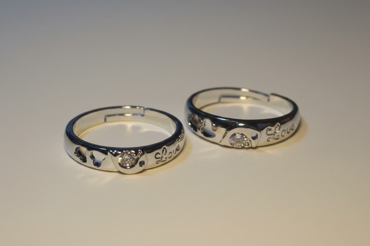 "Love" Heart Stainless Steel Couple’s Ring Set