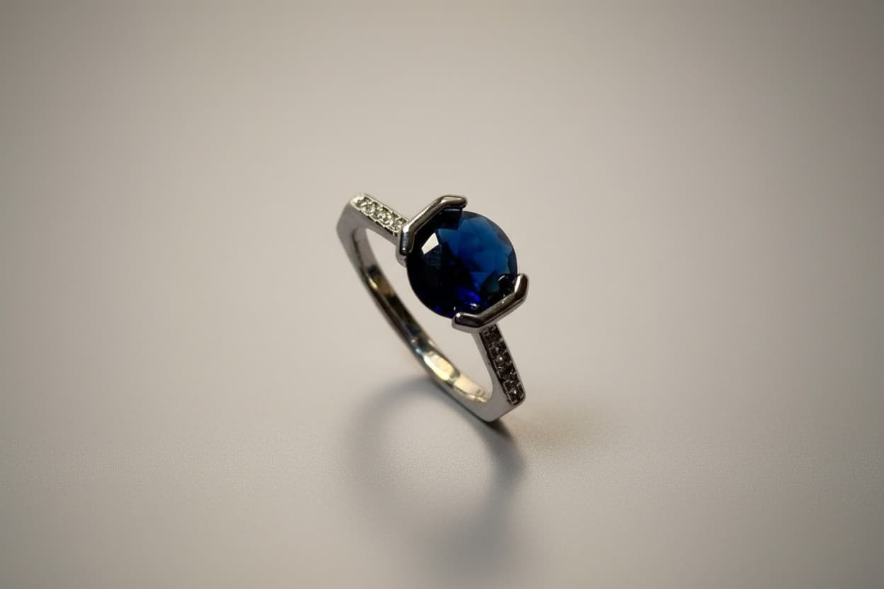 "Geo Lux" Hexagonal Sapphire Ring 